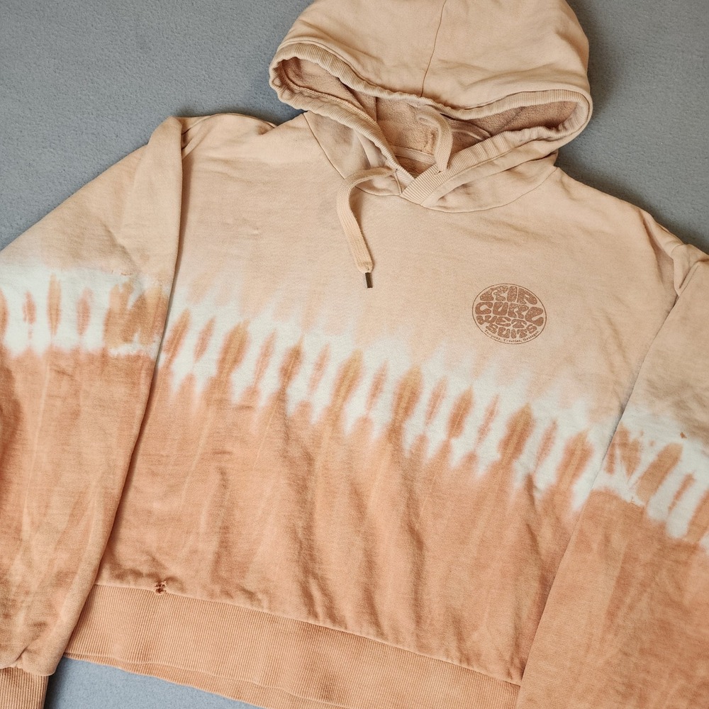 Rip Curl Wetsuits Tie Dye Hoodie Peach Orange Distressed Y2K Small